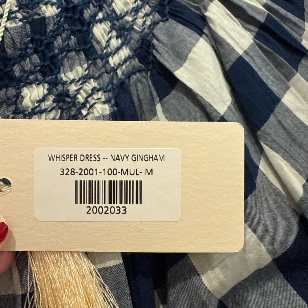 DOEN x HTH Whisper Dress in Navy Gingham - Picture 7 of 9